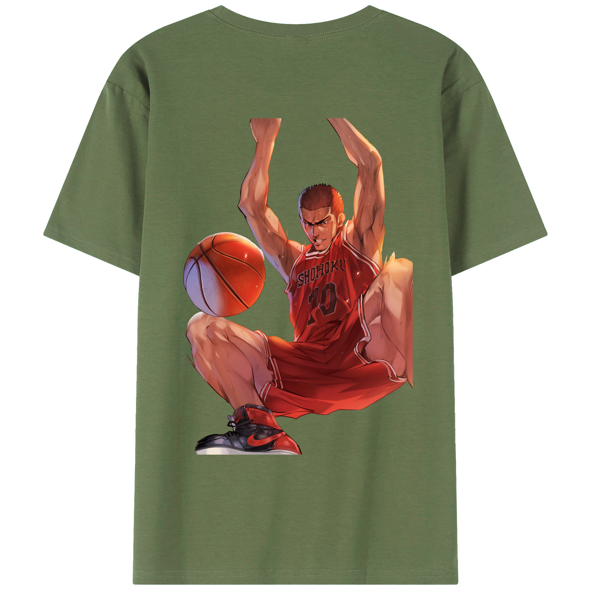 （画像用） SLAM DUNK／スラムダンク 綿100％ メンズ半袖Tシャツ（バックプリント） 通気性